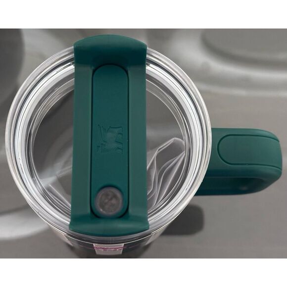 Stanley Quencher H2.0 FlowState Tumbler 20oz, EMERALD GREEN CABANA GLOSS - Picture 4 of 5